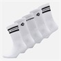 Converse Mens Mixed Logo Five Pack Crew Socks White