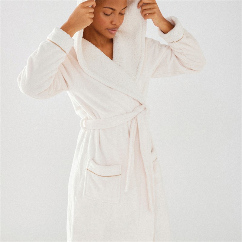 Chelsea Peers Womens Fluffy Dressing Gown White