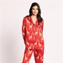 Chelsea Peers Womens Button Up Pyjama Set Red