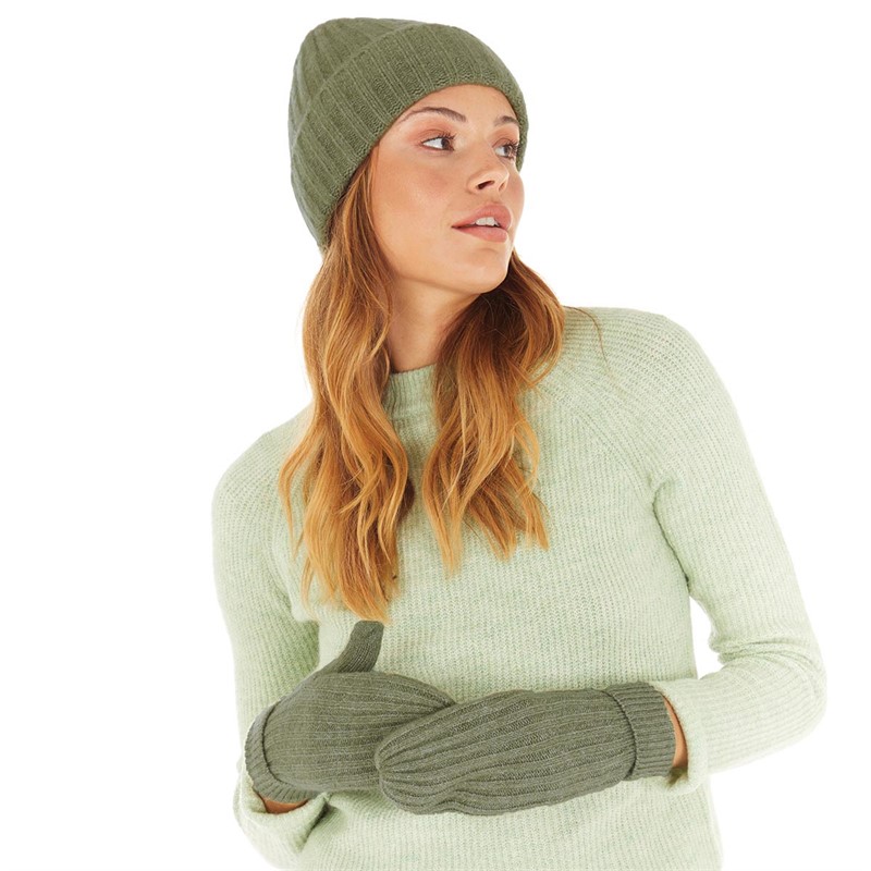 Pieces Womens Jeslin Wool Mittens Deep Lichen Green