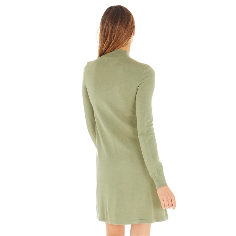 Pieces Womens Jalina Knitted Dress Deep Lichen Green