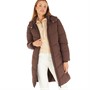 Pieces Womens Jamilla Longline Puffer Jacket Chicory Coffee