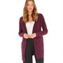 Pieces Womens Ellen Longline Knitted Cardigan Grape Wine