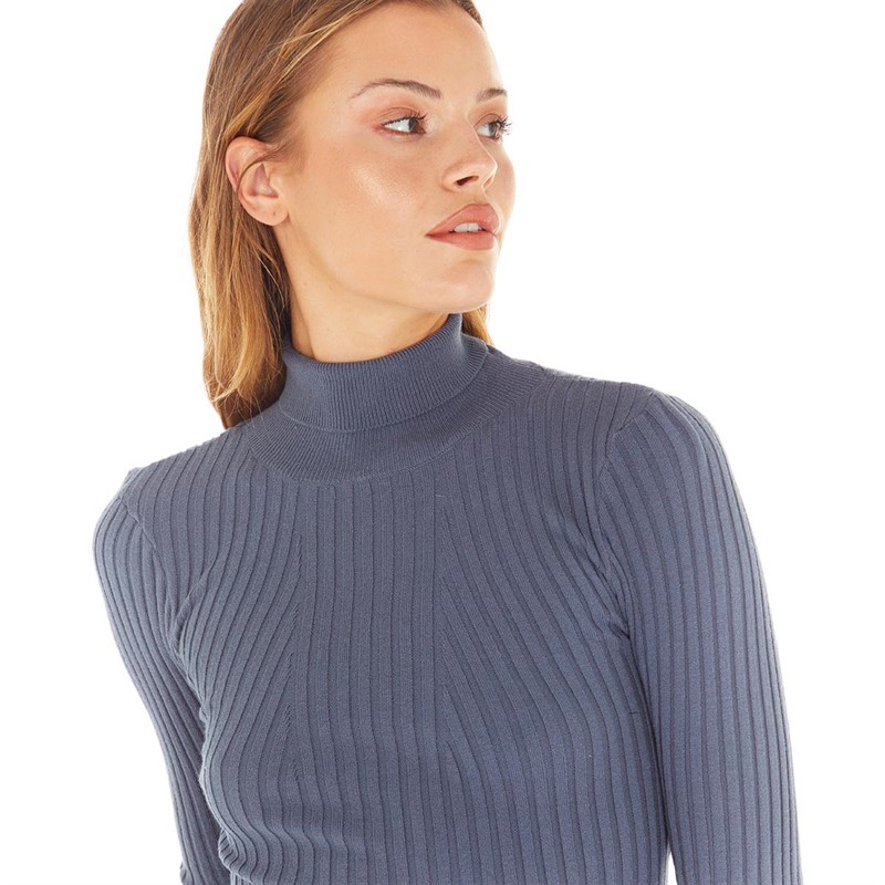 Pieces Womens Crista Roll Neck Top Ombre Blue