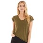 Pieces Womens Billo Lurex T-Shirt Dark Olive