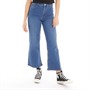 Pieces Womens Peggy Cropped Wide Pants Medium Blue Denim