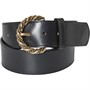 Pieces Womens Leather Belt Black