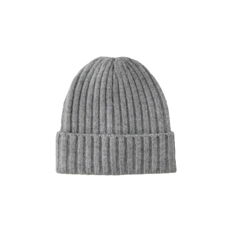 Pieces Womens Jeslin Beanie Light Grey Melange