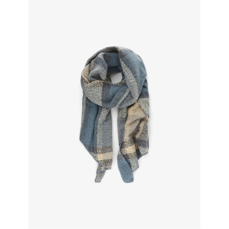 Pieces Womens Pyron Checked Long Scarf Trooper