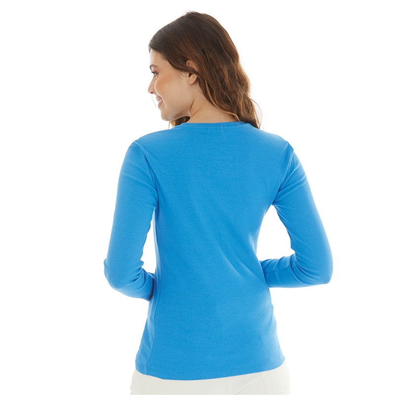 Pieces Womens Ruka Long Sleeve Top French Blue