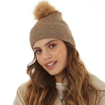 Pieces Womens Bina Beanie Fossil