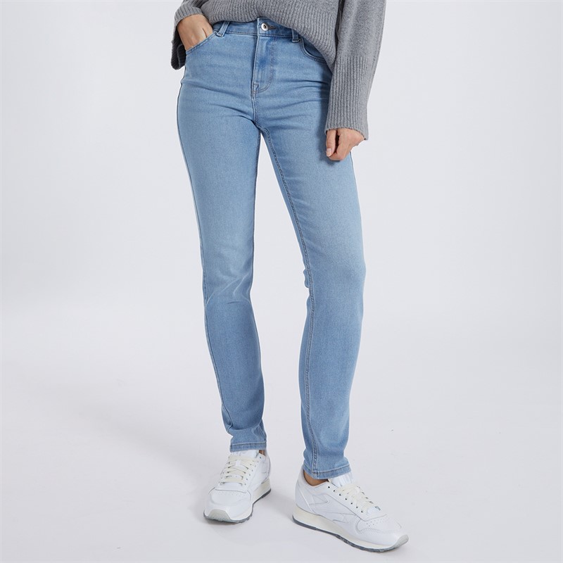 Pieces Jeans til kvinder Nunna MW LB250 Slim Fit Lyseblå Denim