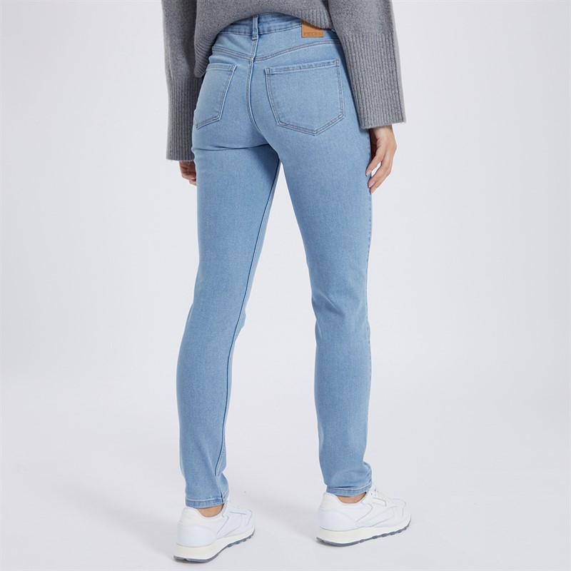 Pieces Jeans til kvinder Nunna MW LB250 Slim Fit Lyseblå Denim