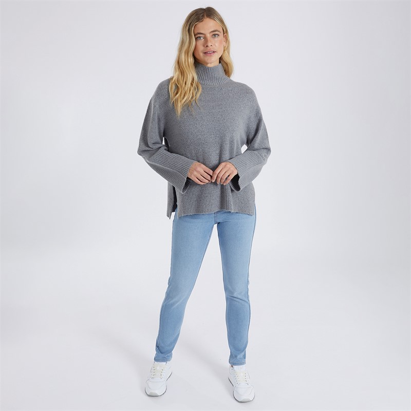 Pieces Jeans til kvinder Nunna MW LB250 Slim Fit Lyseblå Denim