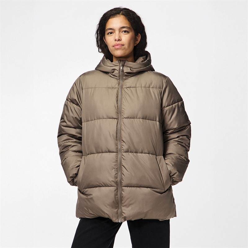 Pieces Damen Maddie Pufferjacke Braun