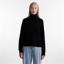 Pieces Womens Juliana Roll Neck Knitted Jumper Black