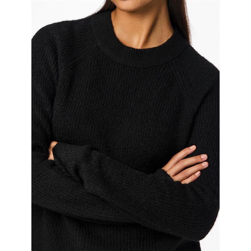 Pieces Womens Ellen Knitted Jumper Black