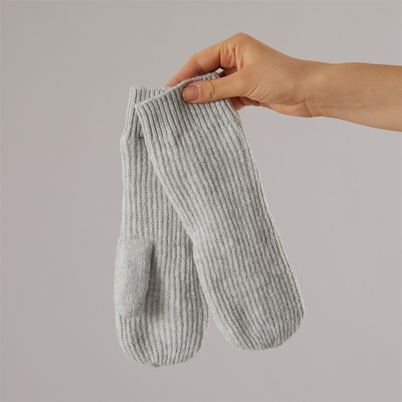 Pieces Womens Benilla Mittens Light Grey Melange