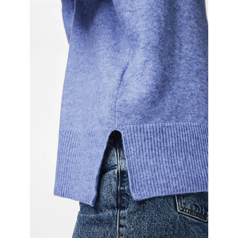 Pieces Womens Malou Roll Neck Jumper Hydrangea