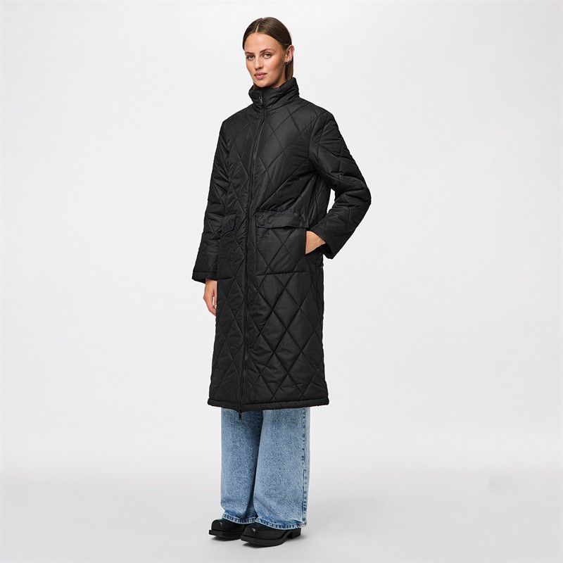 Pieces Damskie Mailey Pikowane Czarny