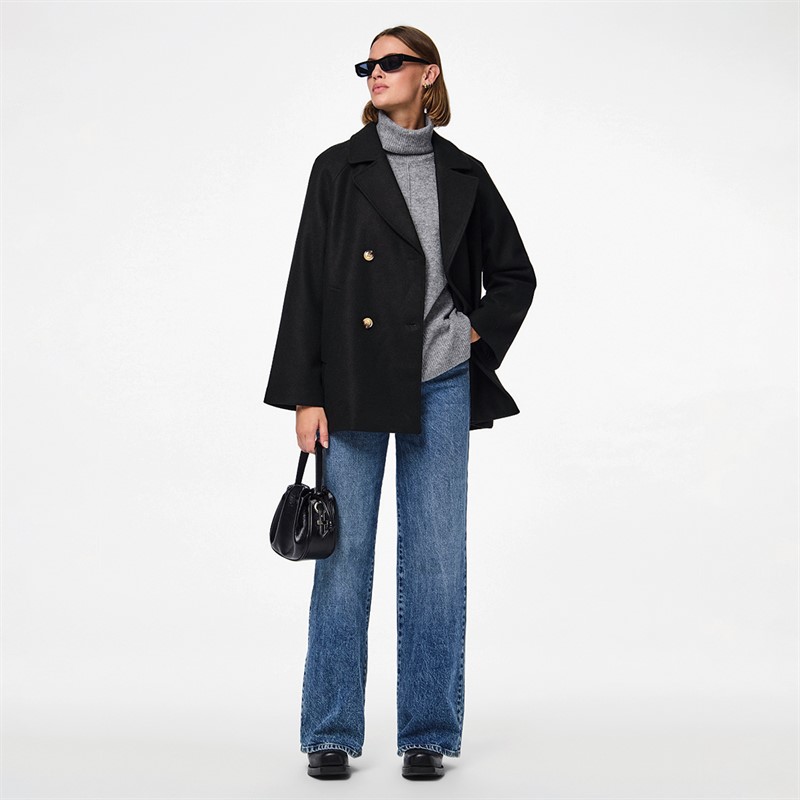 Pieces Damen Marbel Jacken Schwarz