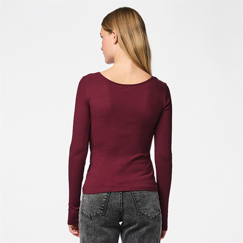 Pieces Damskie Kitte Topy Czerwony