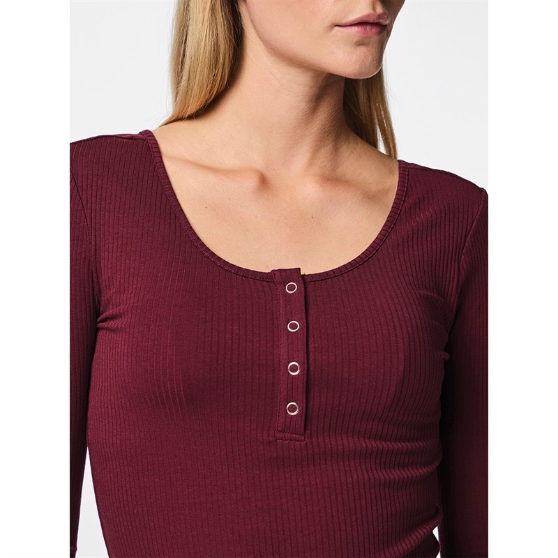 Pieces Damskie Kitte Topy Czerwony