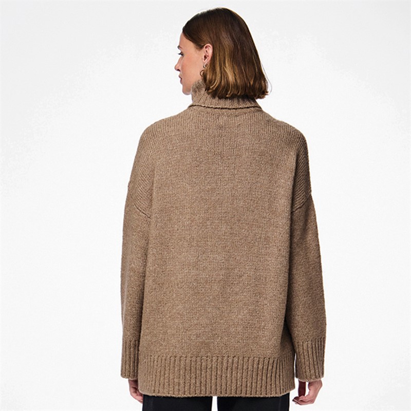 Pieces Womens Nancy Roll Neck Jumper Fossil