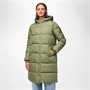 Pieces Womens Long Puffer Jacket Deep Lichen Green