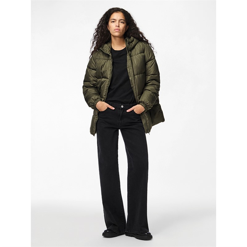 Pieces Damen Maddie Pufferjacke Grün