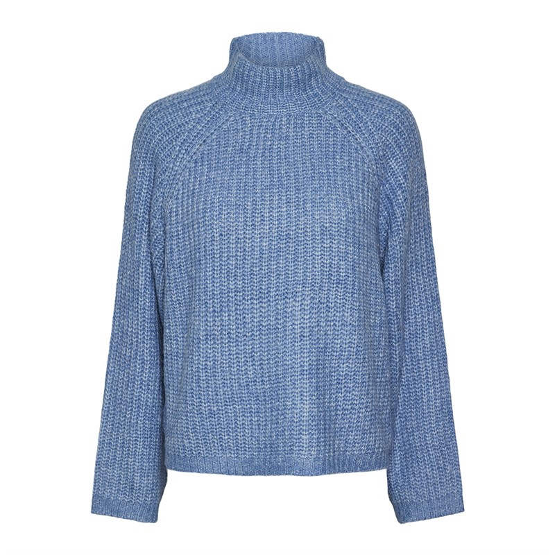 Pieces Damen Nell Pullover Blau