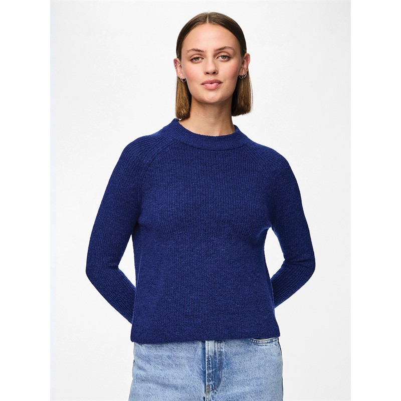 Pieces Damskie Ellen Swetry Niebieski