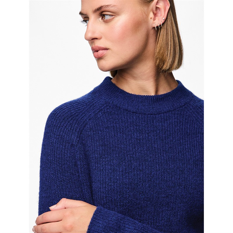 Pieces Damskie Ellen Swetry Niebieski