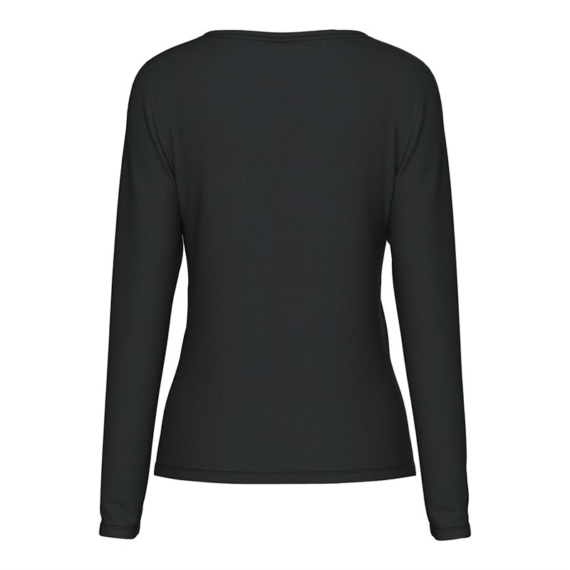 Pieces Damskie Billo Topy Czarny