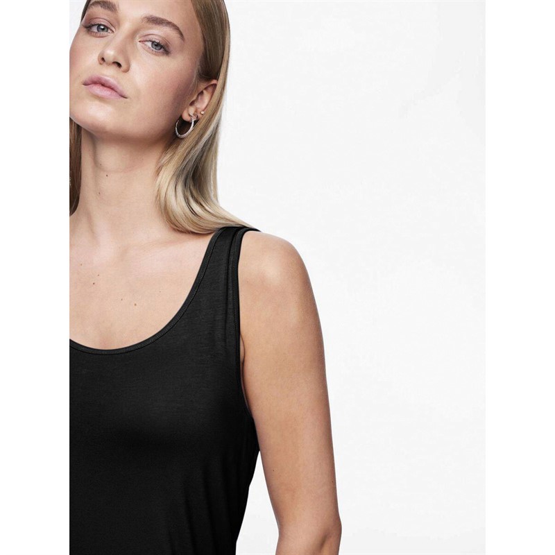 Pieces Dame Sofia Tank Ankel Kjole Sort