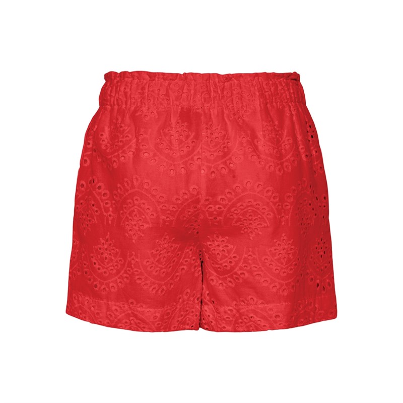 Pieces Dame Vilde Shorts Poppy Rød