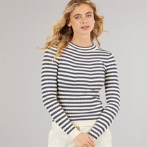 Pieces Dames Crista O hals gebreide trui Ombre Blue