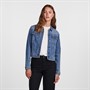Pieces Damen Jeans Jacke Medium Blue Denim