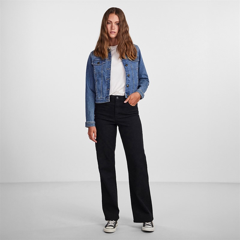 Pieces Damen Jeans Jacke Medium Blue Denim