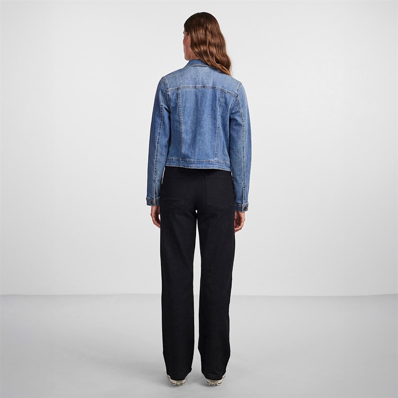 Pieces Damen Jeans Jacke Medium Blue Denim