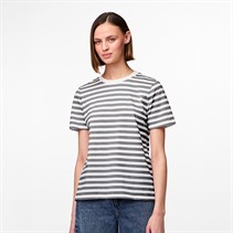 Pieces T-shirt rayé Ria Femme Ultimate Grey