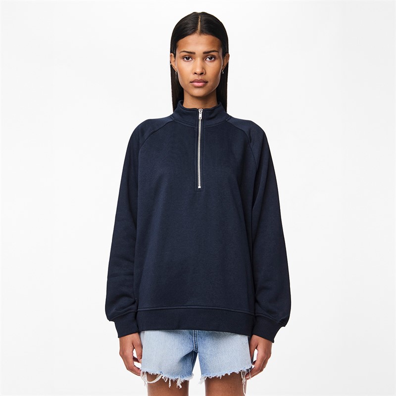Pieces Damen Chilli Halb Reißverschluss Pullover Sky Captain