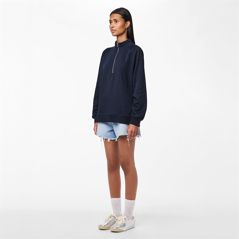 Pieces Damen Chilli Halb Reißverschluss Pullover Sky Captain