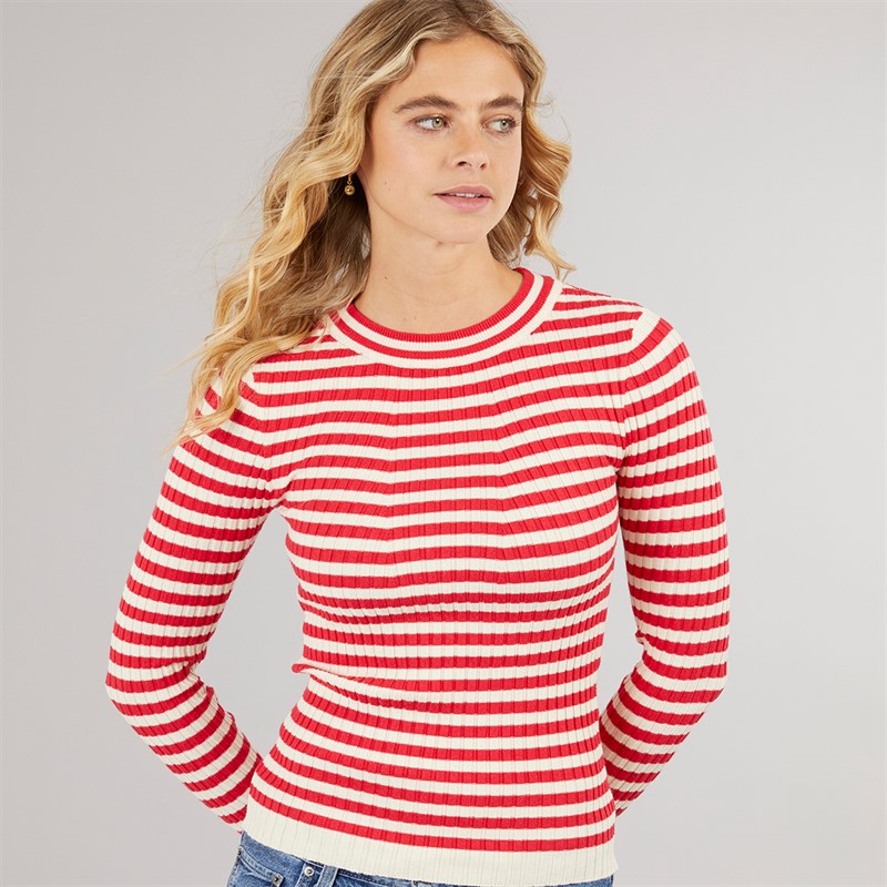 Pieces Damen Crista O Ausschnitt Gestrickter Pullover Lollipop