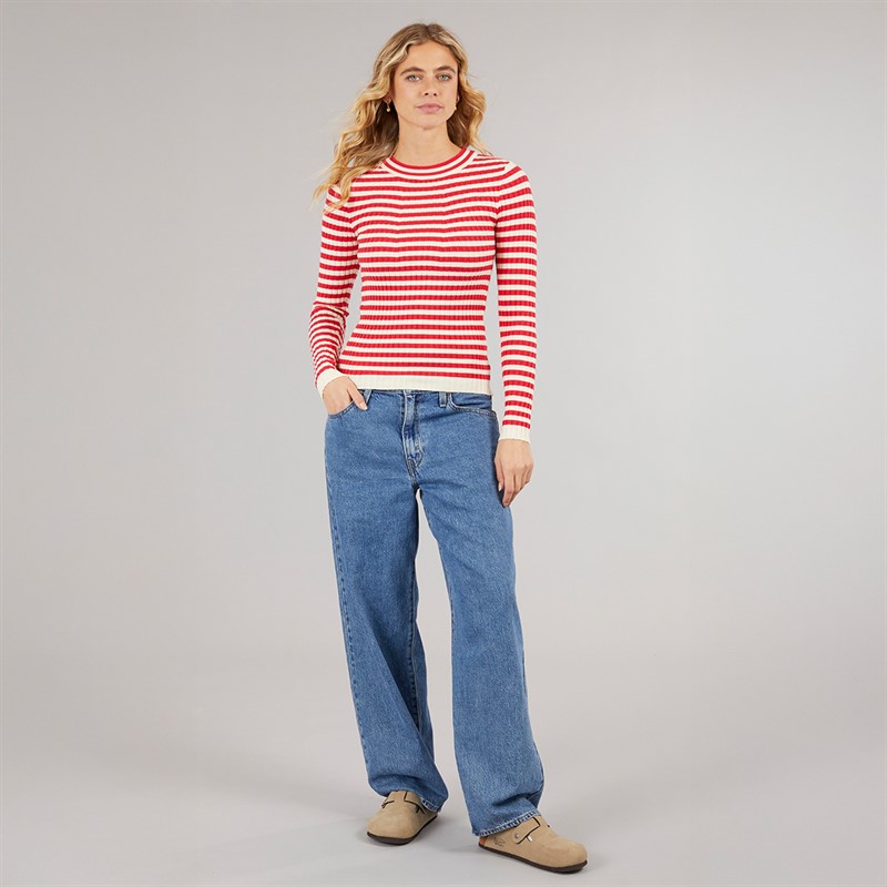 Pieces Damen Crista O Ausschnitt Gestrickter Pullover Lollipop