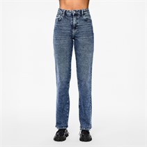 Pieces Dames Kelly Rechte Pijp Jeans Medium Blue Denim