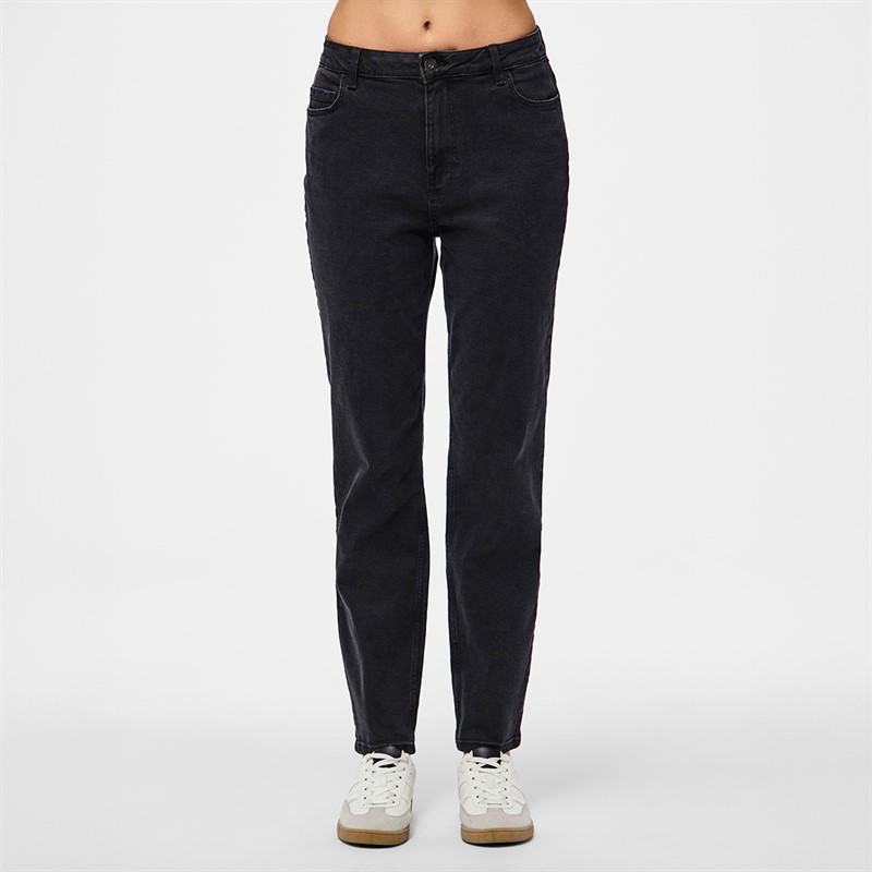 Pieces Damen Kesia Mom Jeans Black Denim
