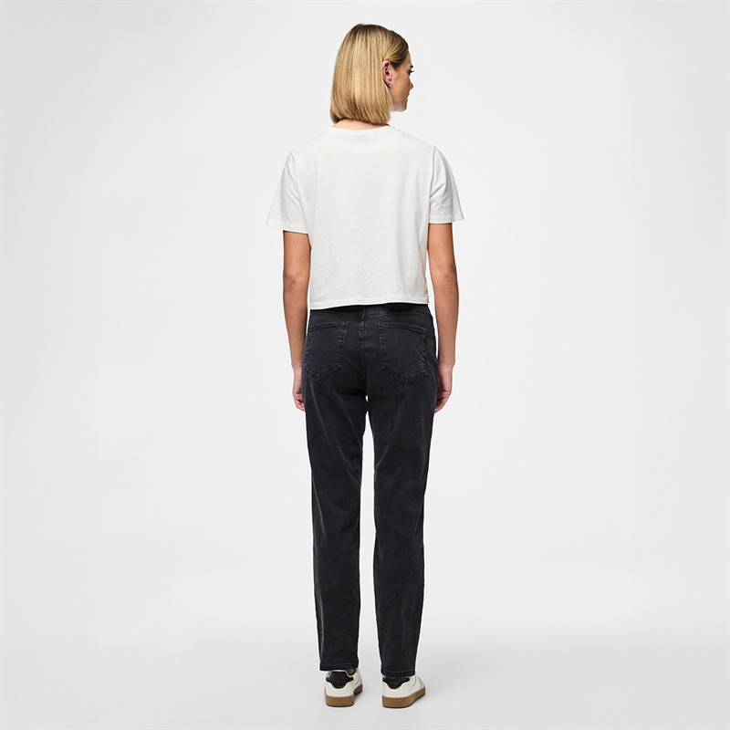 Pieces Damen Kesia Mom Jeans Black Denim