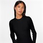 Pieces Damen Crista O Ausschnitt Gestrickter Pullover Schwarz