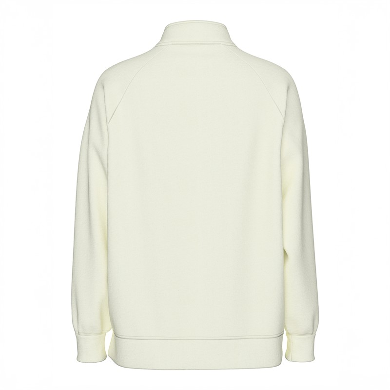 Pieces Damen Chilli Halb Reißverschluss Pullover White Pepper